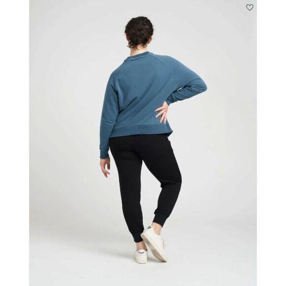 UNIVERSAL STANDARD Blue Riley Raglan Zip Pullover Crew Neck Sweater Size Small - Picture 2 of 8